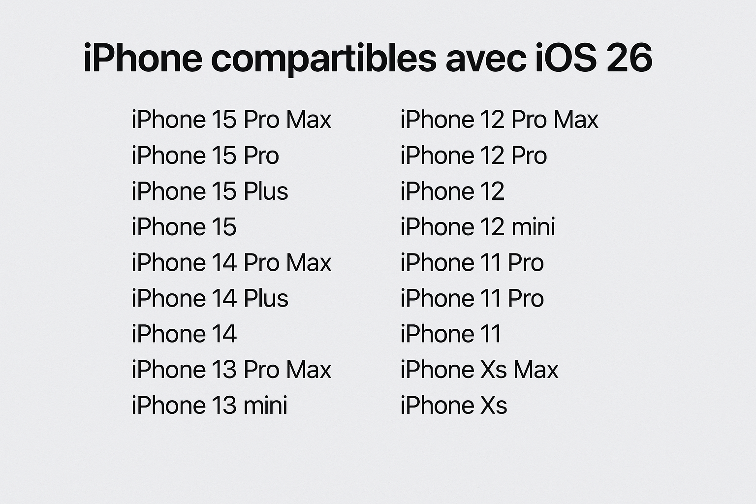 iPhone 18 en septembre 2026 et compatibilité iOS