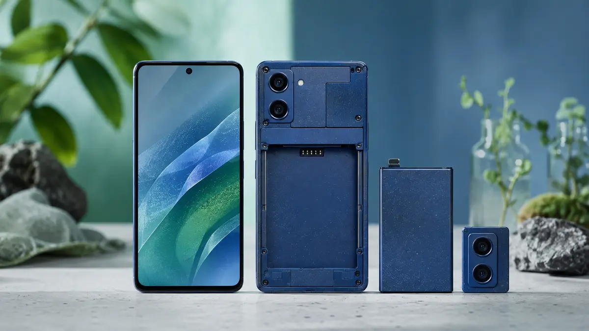 Fairphone Gen 6+ bleu, smartphone réparable et durable